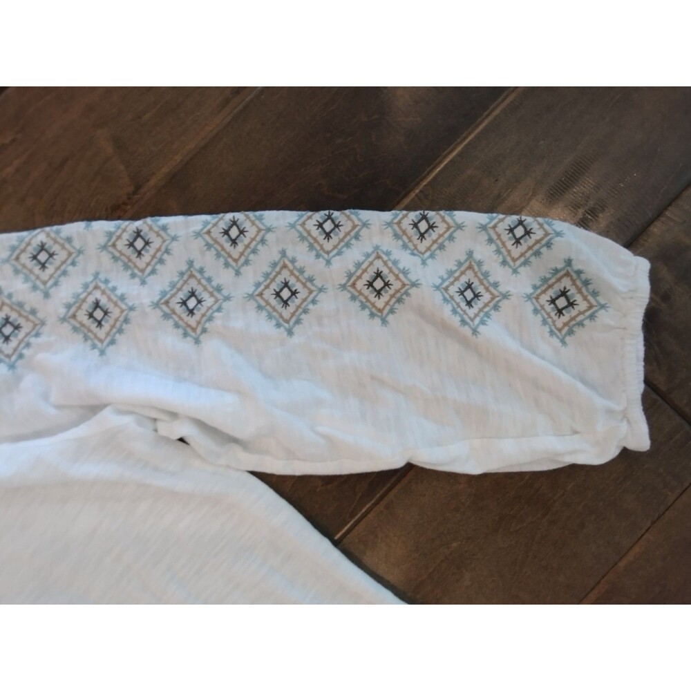 J. JILL PURE Women's white knit embroidered long-sleeve top - L Tall - Picture 6 of 8